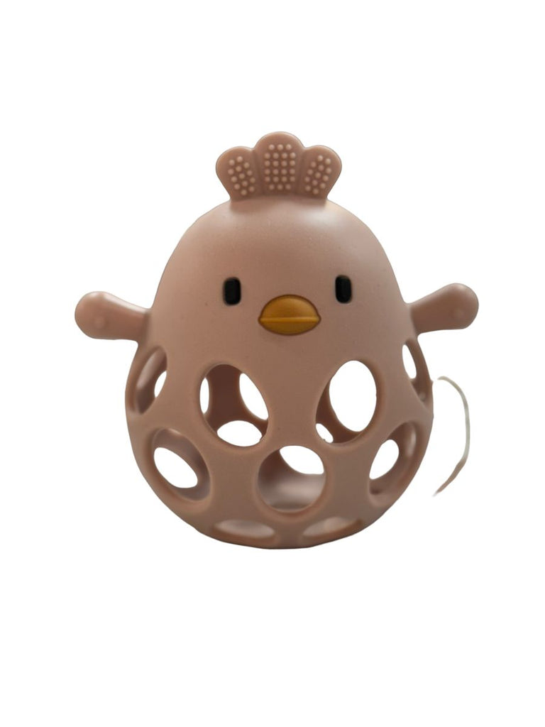 Three Hearts-Silicone 3D Chicken Teether-Misty Rose
