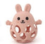 Three Hearts-Funny Bunny 3D Silicone Teether-Pink