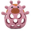 Three Hearts-Silicone 3D Giraffe Teether Silicone-Dusty Rose