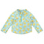 Green Sprouts - Long Sleeve Zip Rashguard Shirt - Aqua Dot Lemon