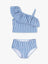 Ruffle Butts-Blue Seersucker One Shoulder Ruffle Tankini