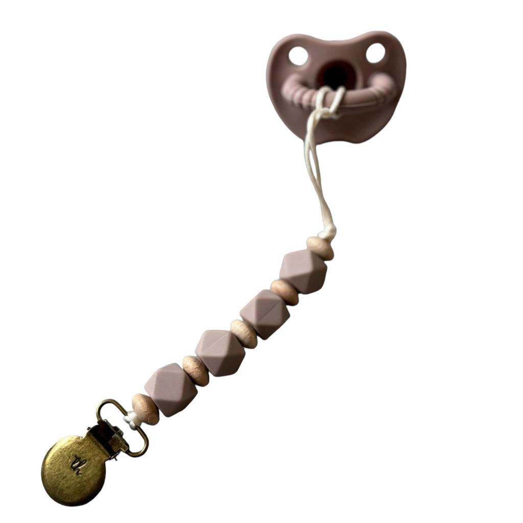 Three Hearts-Pacifier / Clip Combo-Fawn