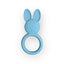 Three Hearts-All Silicone Bunny Teething Ring-Slate