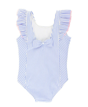 Ruffle Butts- Seersucker Waterfall One Piece- Periwinkle Blue