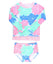Ruffle Butts-Girls Pastel Petals Long Sleeve Rash Guard 2-Piece Swimsuit