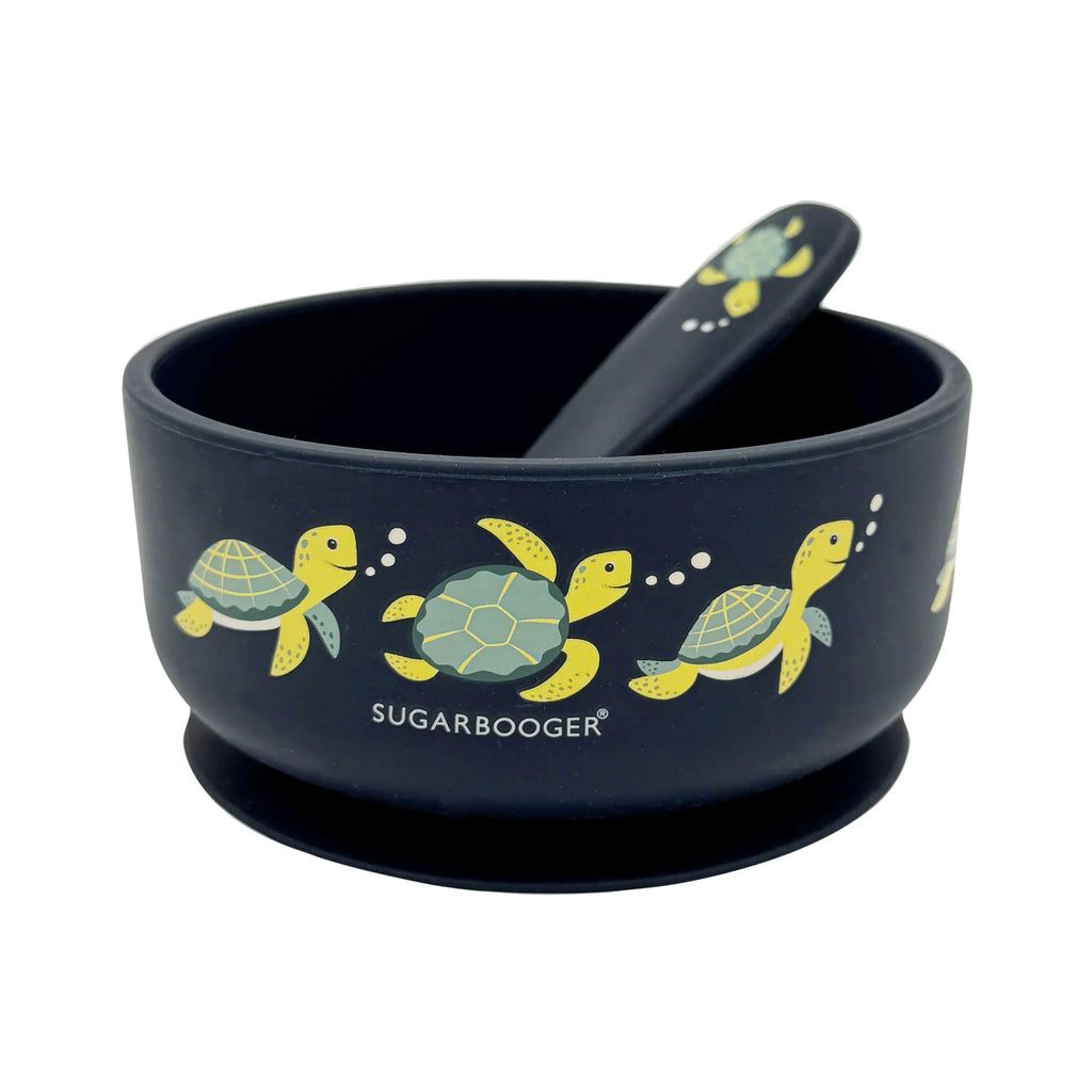 Ore - Fresh and Messy Silicone Suction Bowl and Spoon Set -Sea Turtle