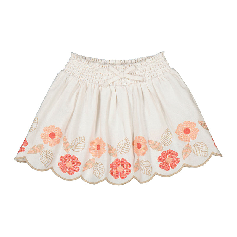 Mayoral-Embroidered Skirt-Bone