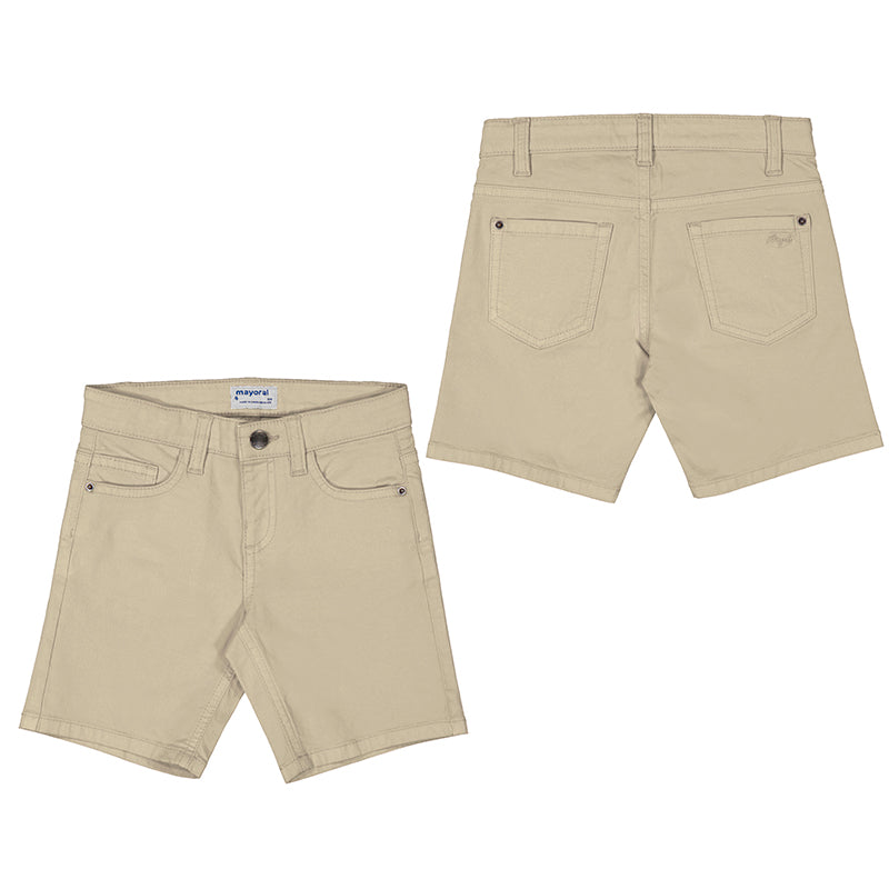 Mayoral-Basic 5 Pocket Twill Shorts-Almond