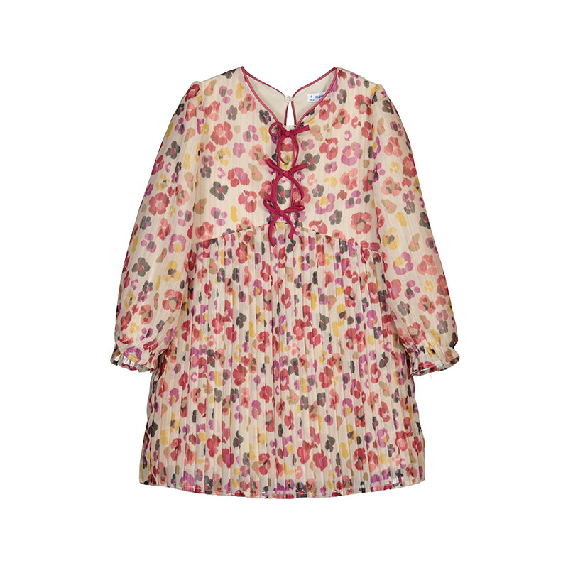 Mayoral-Pleated Dress-Cherry