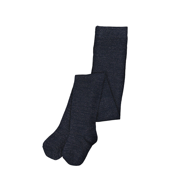 Mayoral-Metallic Thread Tights-Navy