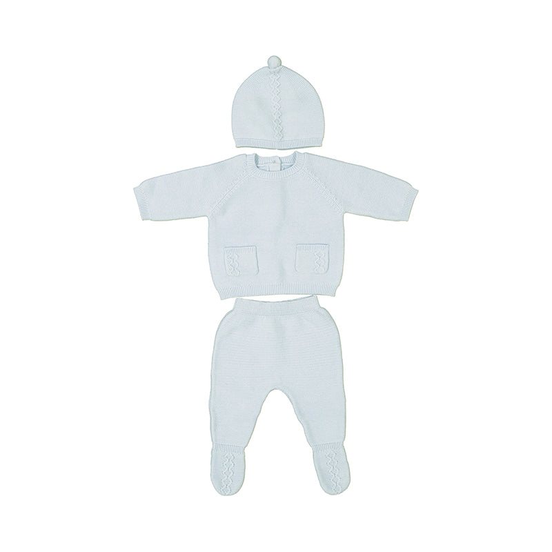 Mayoral-Leg warmer & hat set-Sky