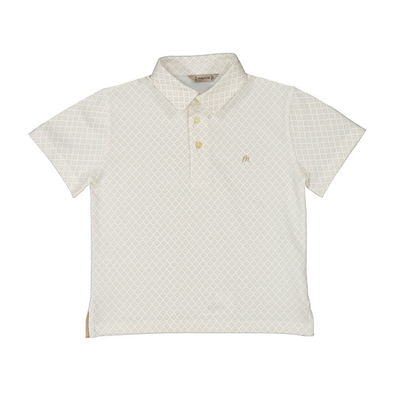 Mayoral-Short Sleeve Polo Shirt-Sand
