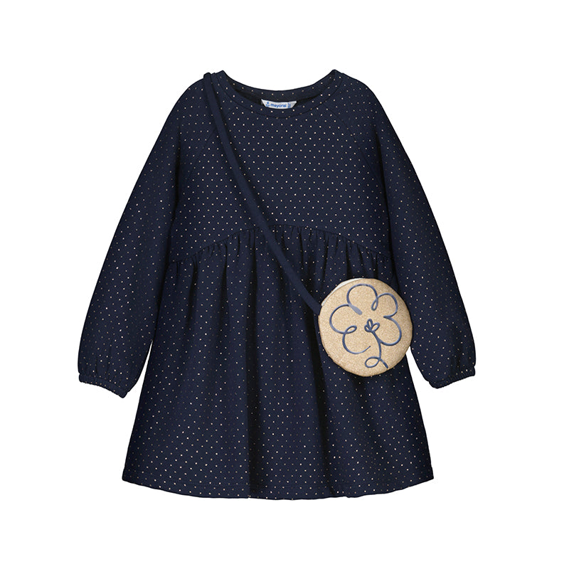 Mayoral-Fleece Dress-Navy