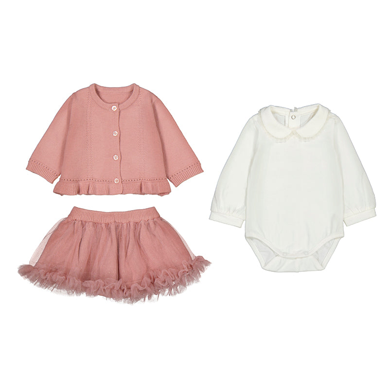 Mayoral-3 Piece Skirt Set-Petal
