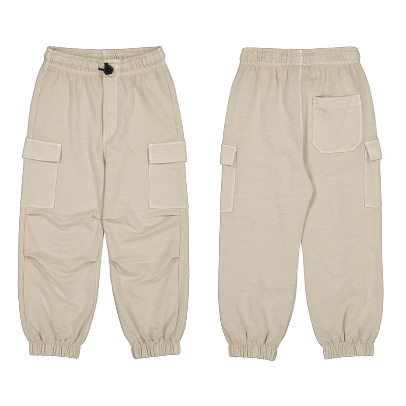 Mayoral-Knit Parachute Pants-Bark