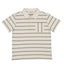 Mayoral-Stripes Short Sleeve Polo-Cream