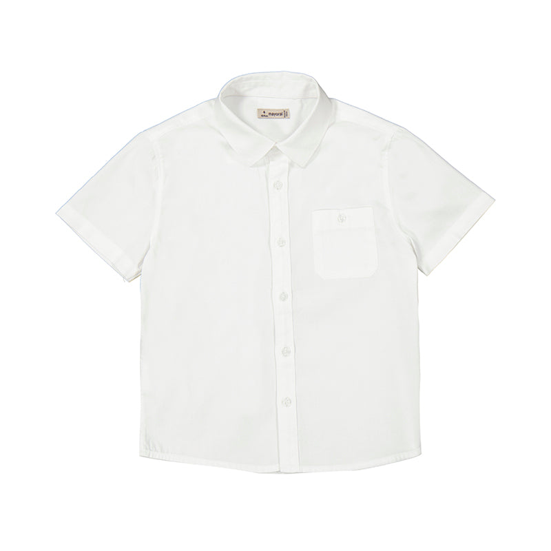 Mayoral-Short Sleeve Button Down Shirt-White