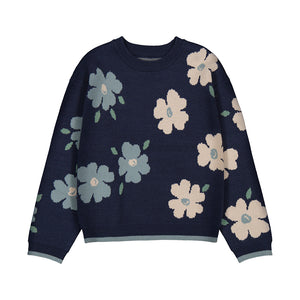Mayoral-Jacquard jumper-Petroleum
