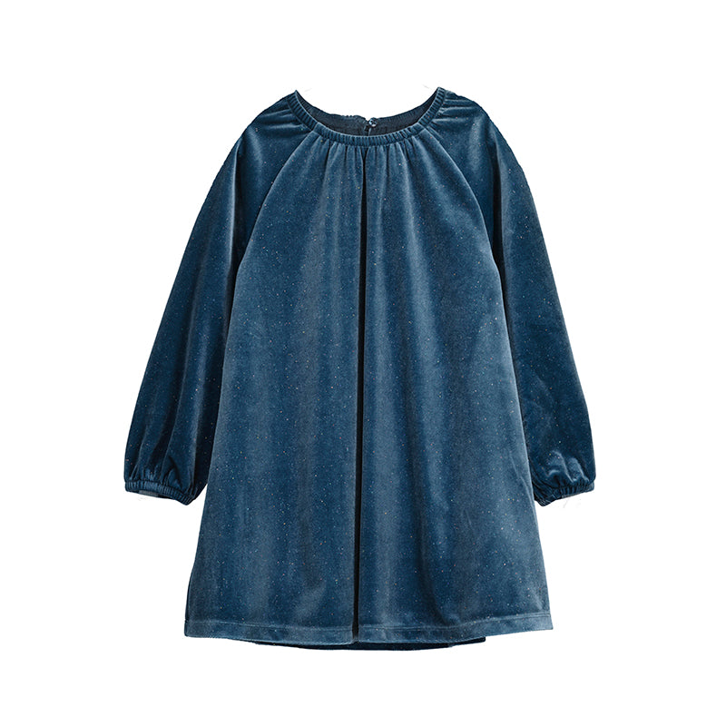 Mayoral-Velvet Dress-Ocean