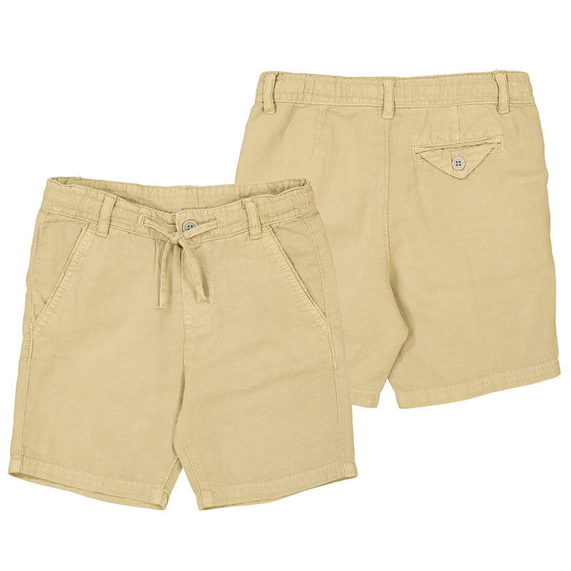 Mayoral-Linen Bermuda Shorts-Cookie