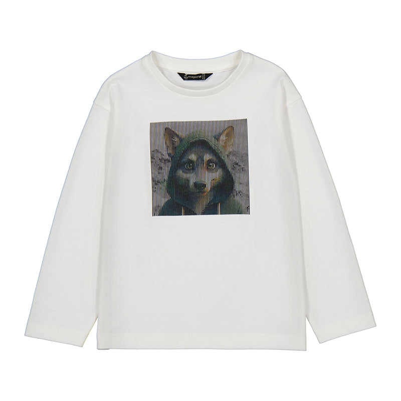 Mayoral-Long Sleeve T-Shirt-Cream