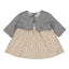 Mayoral-Dress with Faux Cardigan-Heather Sand