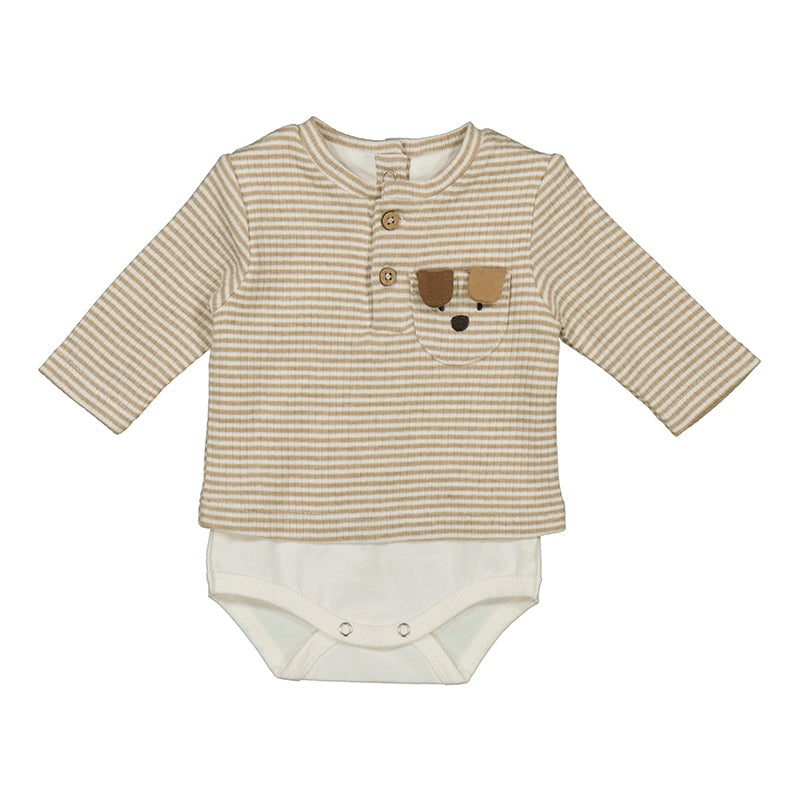 Mayoral-Bodysuit Shirt-Heather Cookie