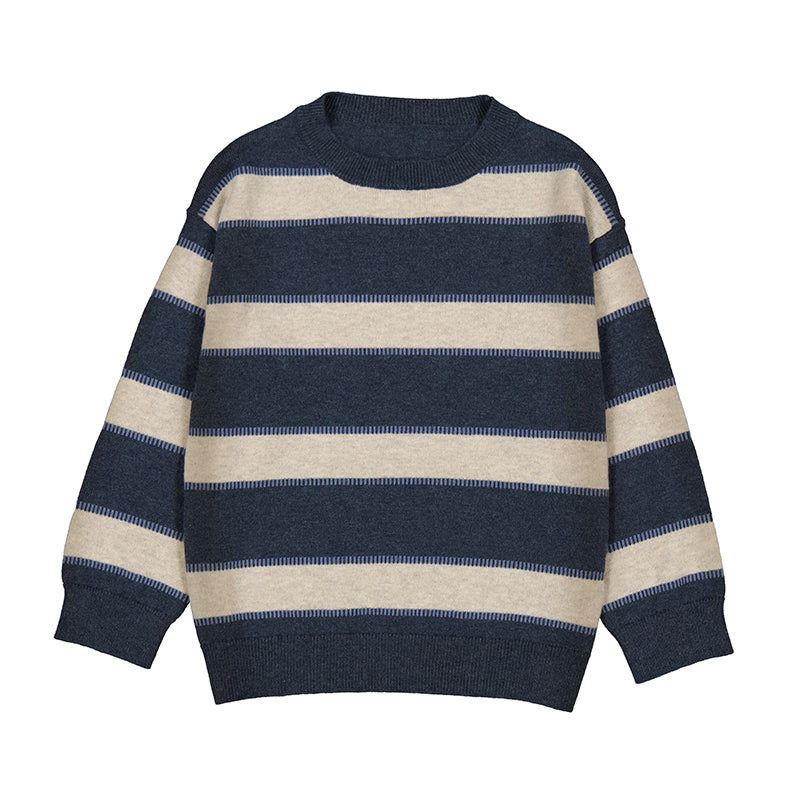 Mayoral-Stripe Sweater-Eclipse Blue