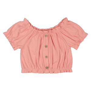 Mayoral-Short Sleeve Shirt-Salmon