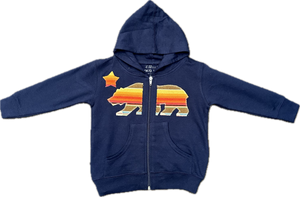ADKTD-Bear Zip Up Hoodie- Navy