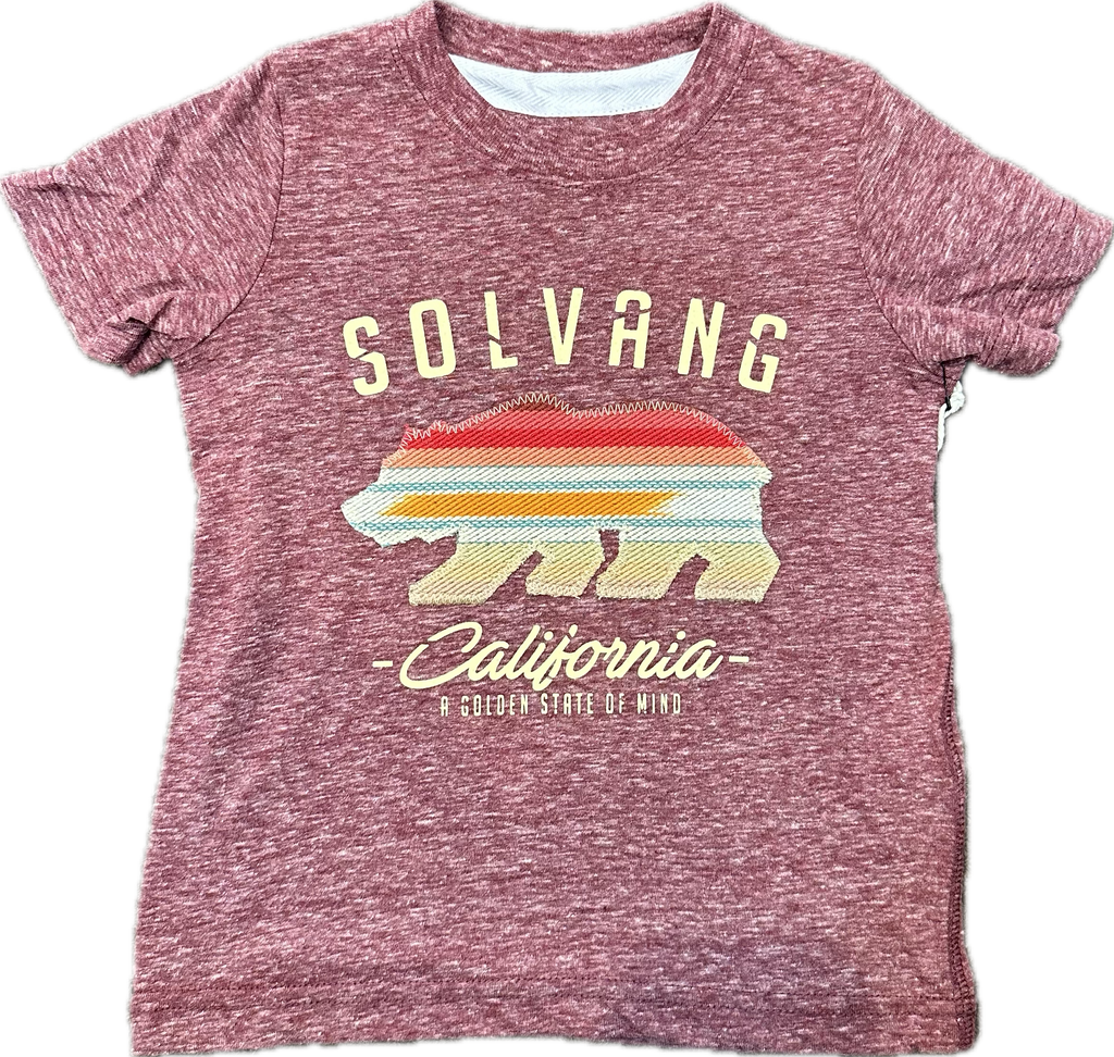 ADKTD-Bear Solvang Tee Shirt- Burgundy Melange