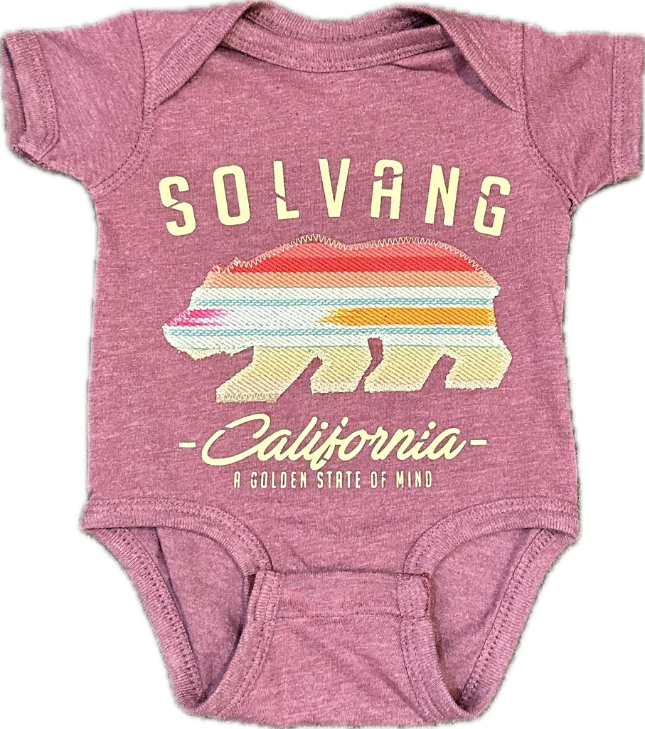 ADKTD-Solvang Bear Onesie-Burgundy