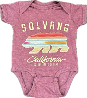 ADKTD-Solvang Bear Onesie-Burgundy