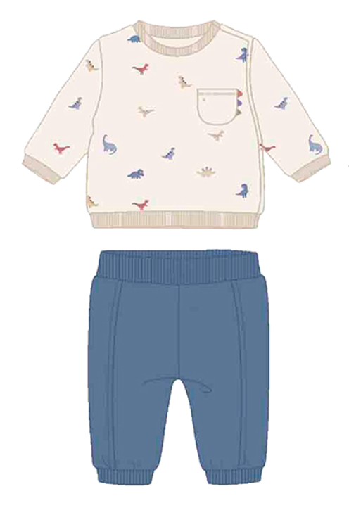Mayoral-Knit Set-Arctic Blue-Mini Dinos