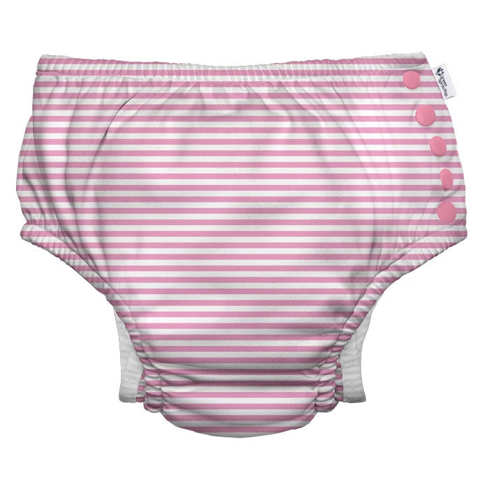 Green Sprouts - Eco Snap Swim Diaper with Gussets -Light Pink Pinstripe