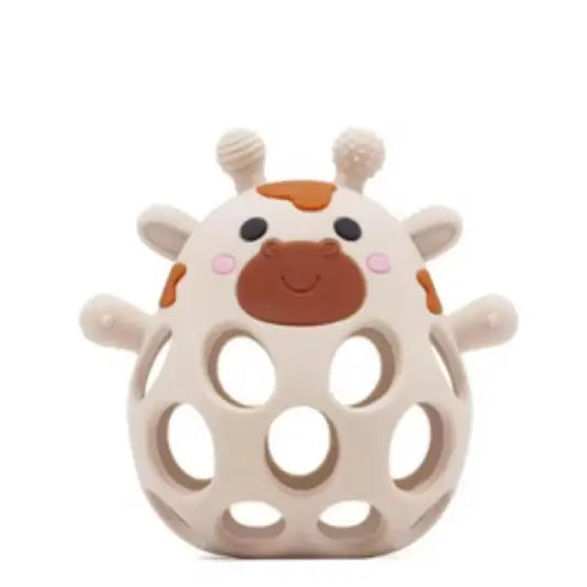 Three Hearts-Silicone 3D Giraffe Teether Silicone-Beige