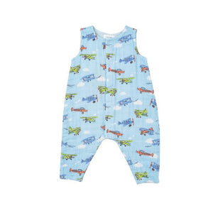 Angel Dear -Sleeveless Romper-Vintage Planes