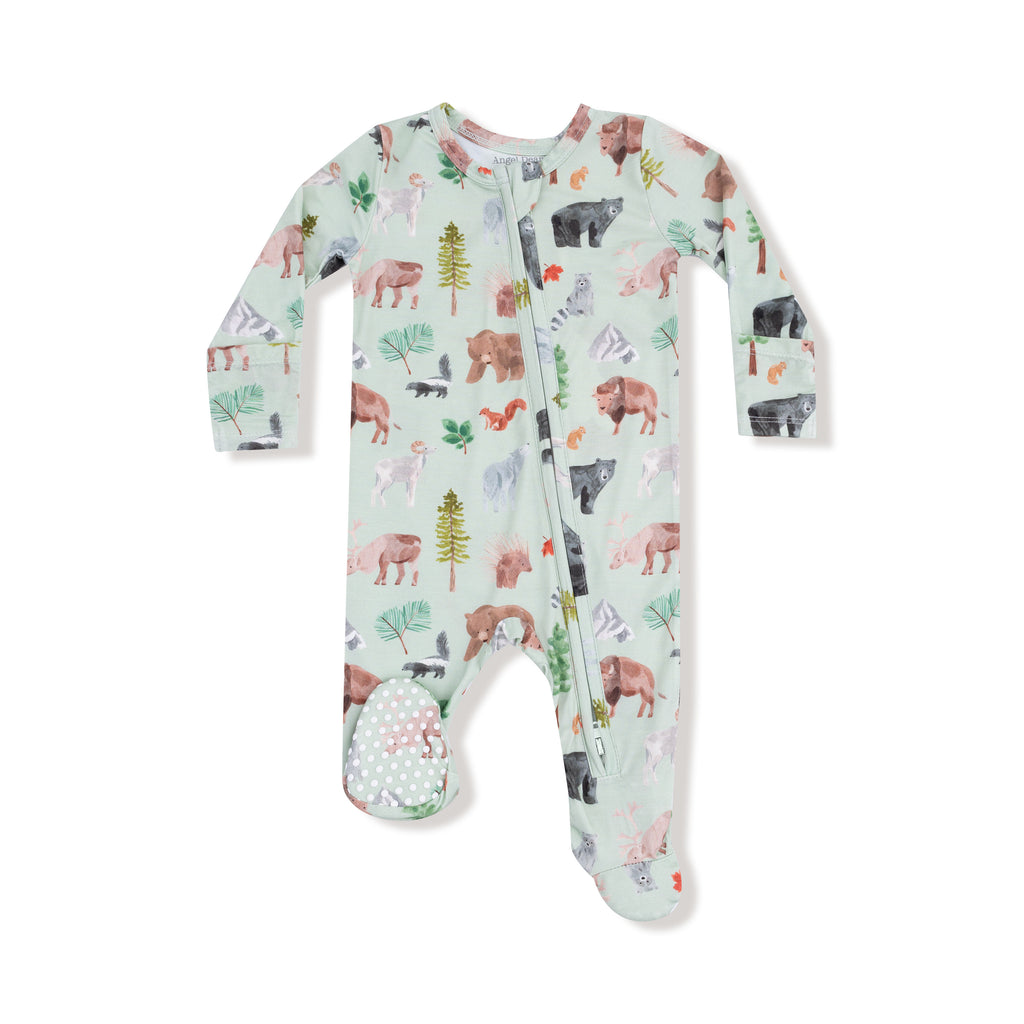 Angel Dear -2 Way Zipper Footie-American Woodland Animals