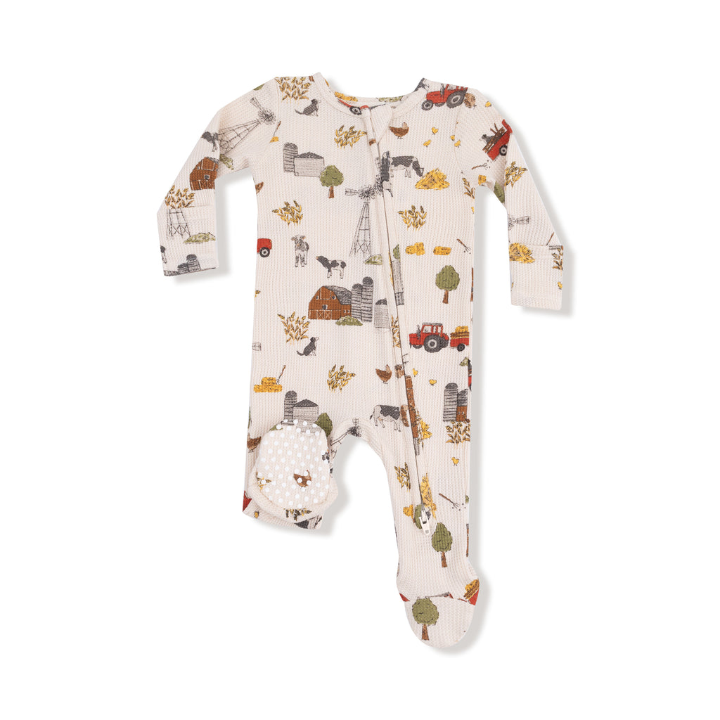 Angel Dear -2 Way Zipper Footie-Hay Farmer