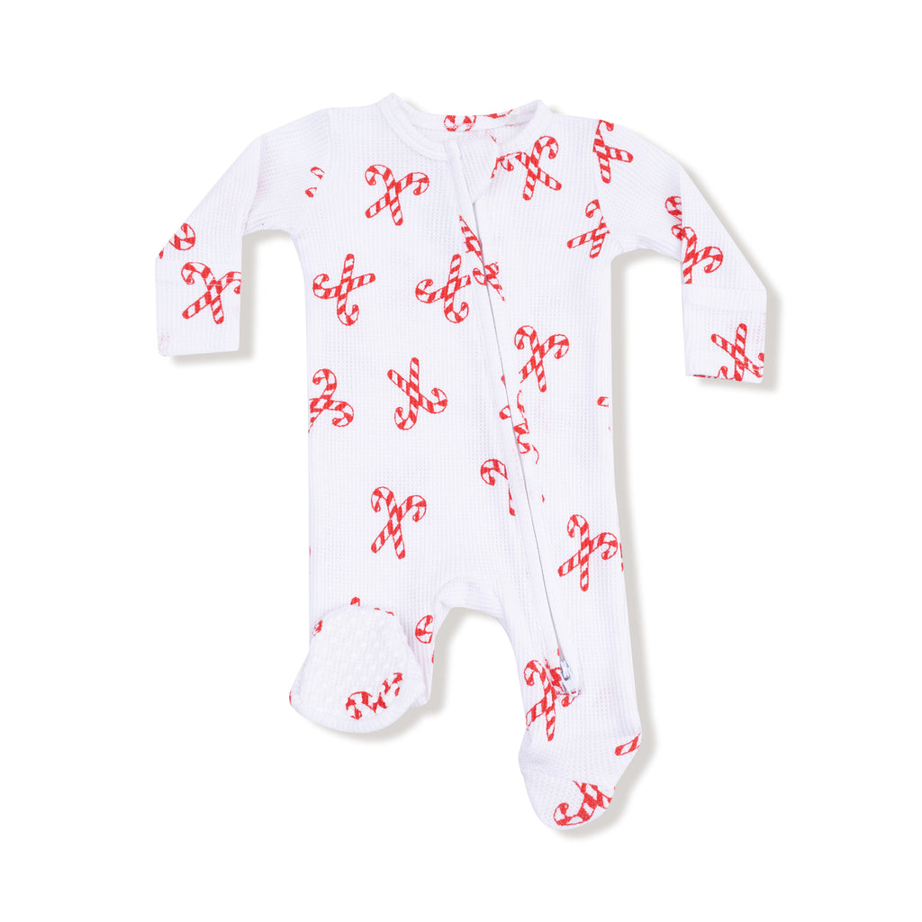 Angel Dear -2 Way Zipper Footie-Candy Cane