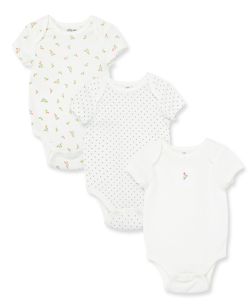 Little Me - Rosebud 3 Pack Bodysuits