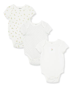 Little Me - Rosebud 3 Pack Bodysuits