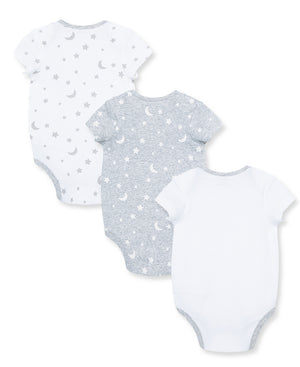 Little Me - Moon and Stars 3 Pack Bodysuits