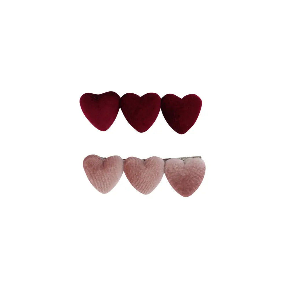 Bows Art-Triple Heart Velvet Clip