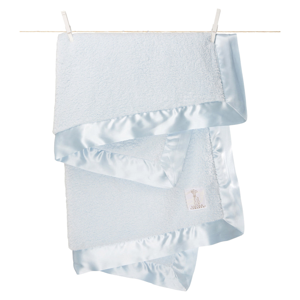 Little Giraffe - Chenille Baby Blanket - Blue