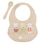 Ore - Fresh and Messy Silicone Bib and Spoon Set - Prairie Kitty