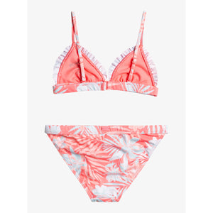 Roxy - Girl's 8-16 Seasons Change Bralette Bikini Set - Strawberry Pink Petal Party