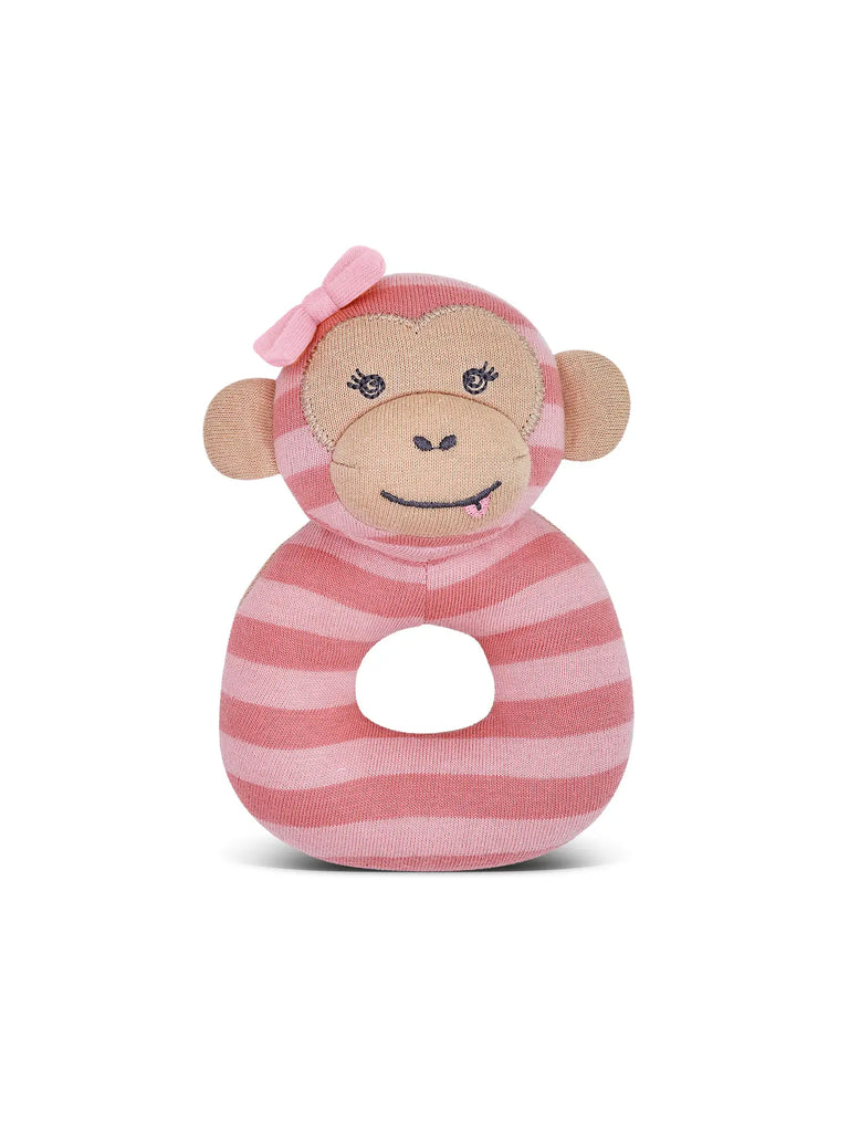 Apple Park - Farm Buddies Teething Rattle - Maggie Monkey
