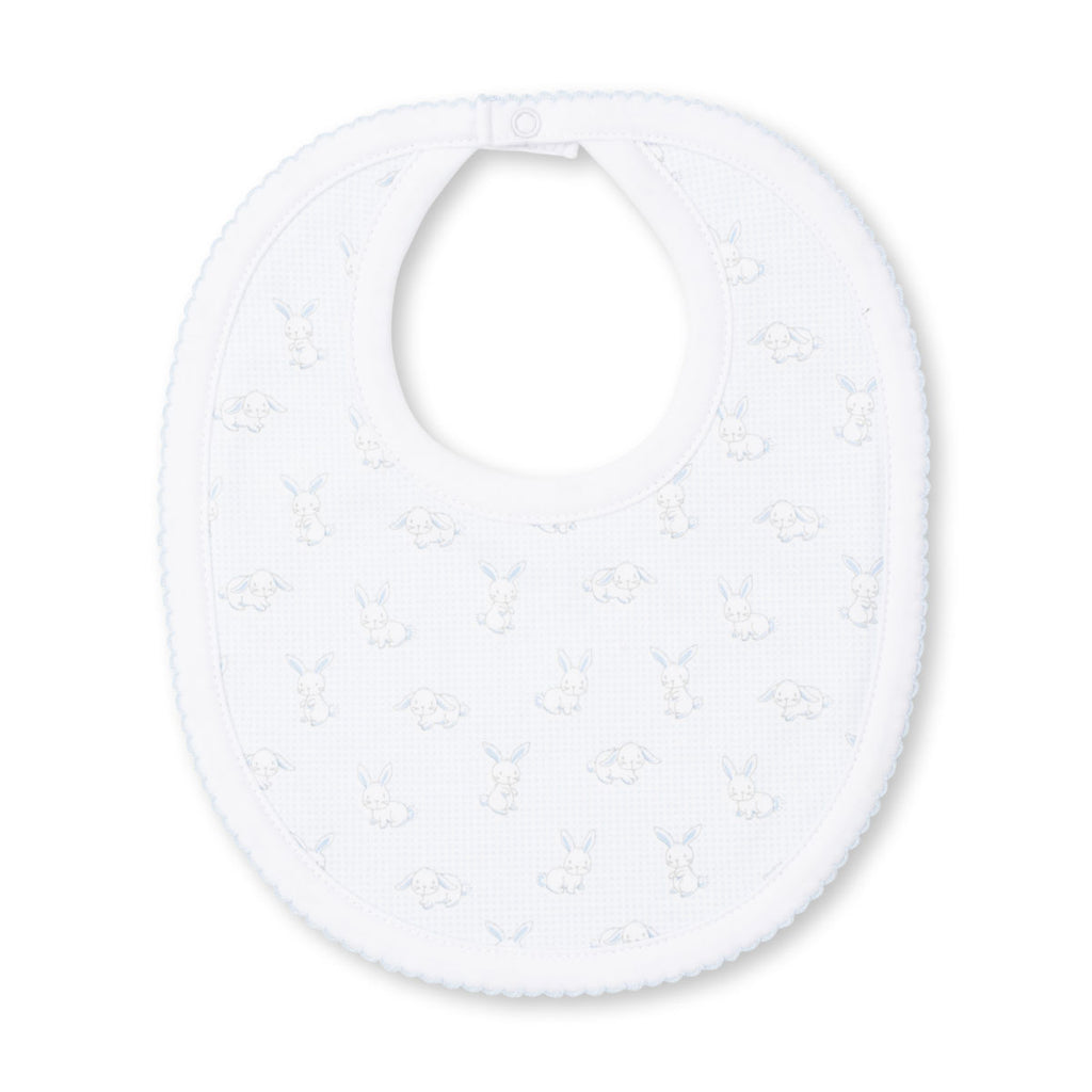 Kissy Kissy - Gingham Bunnies Print Bib - Blue