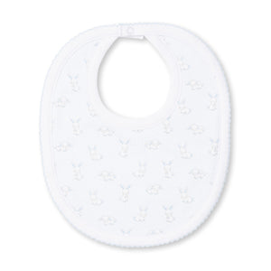 Kissy Kissy - Gingham Bunnies Print Bib - Blue